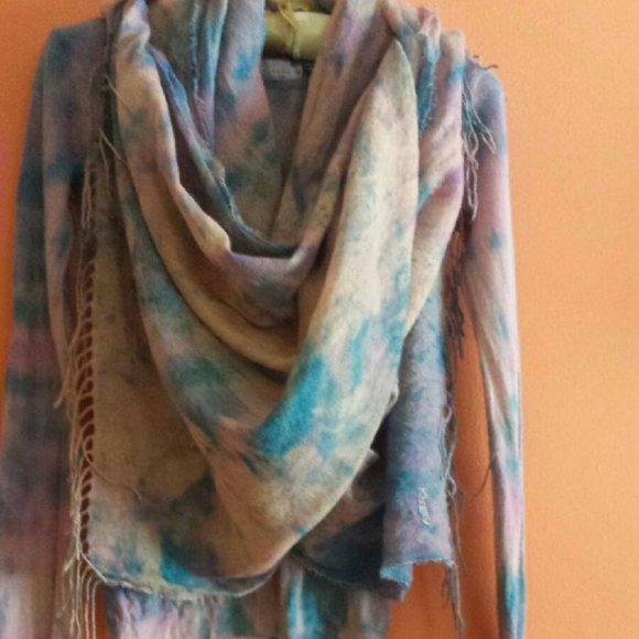 New Calypso 100% Cashmere  Sweater Pink Peach blue purple pullover Small XS dyed - Picture 3 of 7